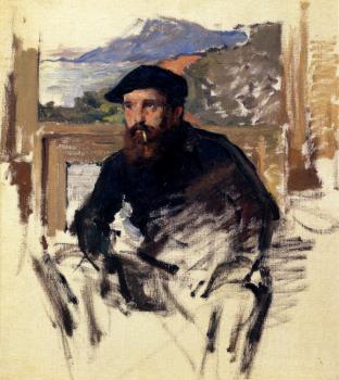 Claude Oscar Monet : Self Portrait In His Atelier